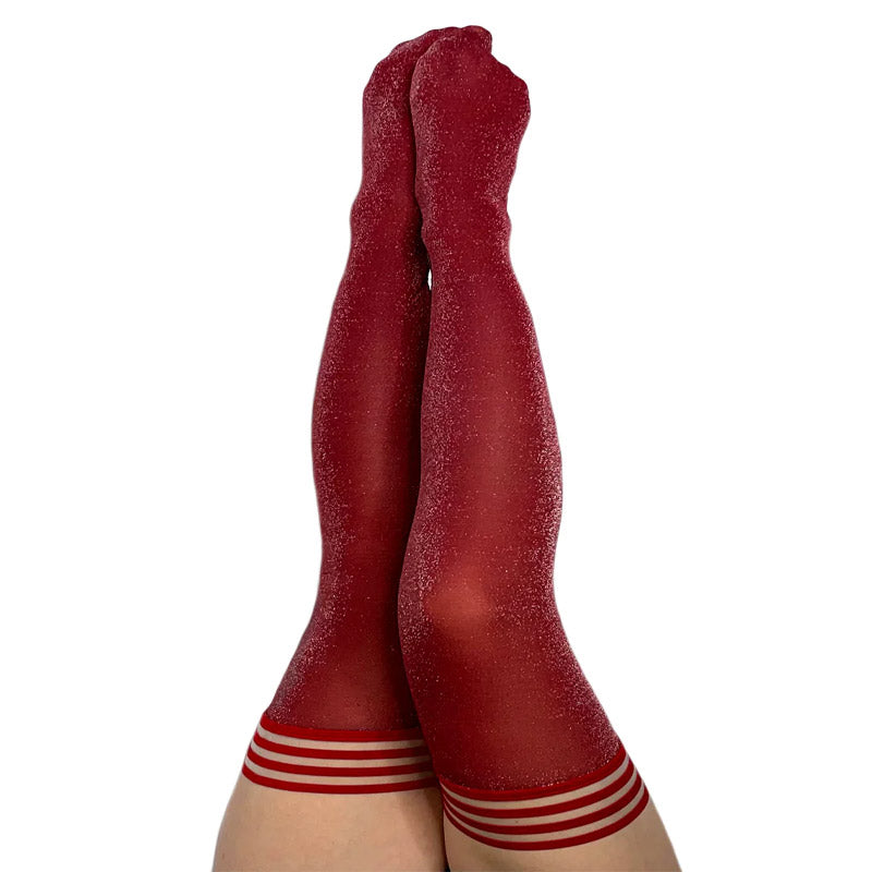Kixies Holly Cranberry Sparkle 过膝长袜