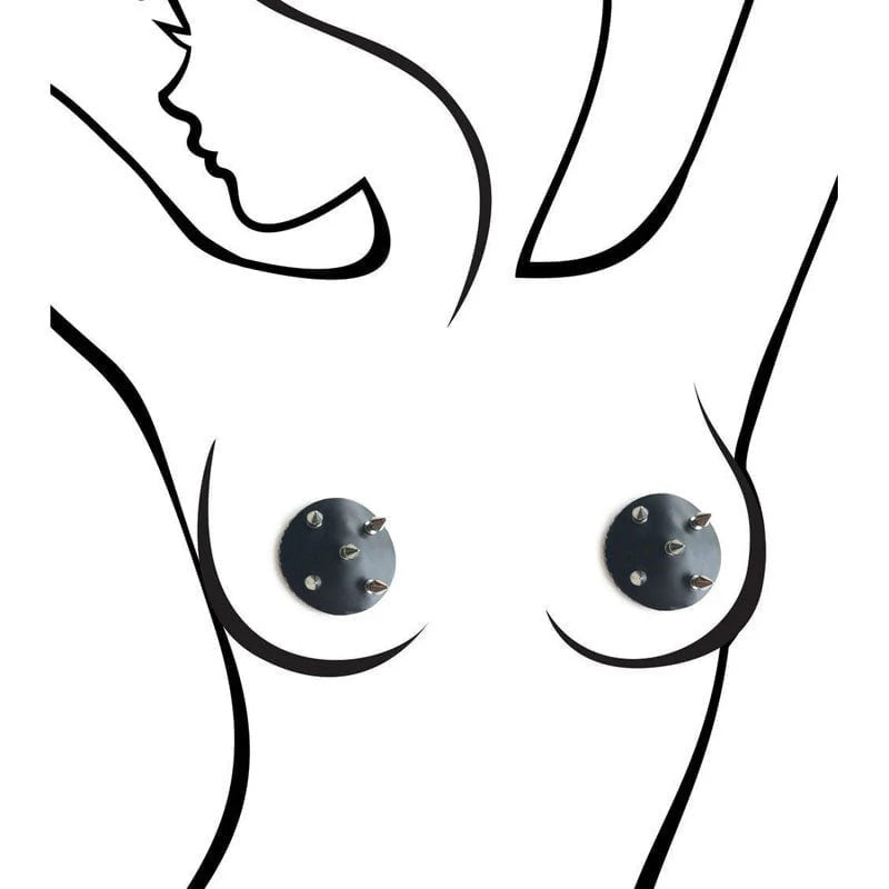 小精灵性感至极黑色铆钉乳贴