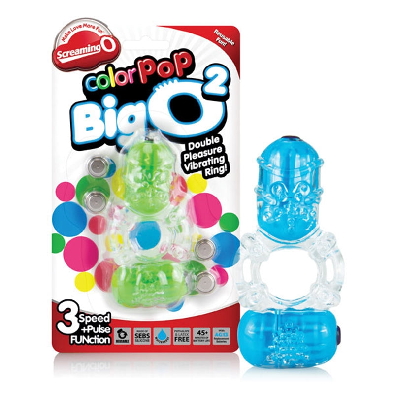 ColorPoP Big O 2 - 多种颜色 - 蓝色或绿色阴茎环