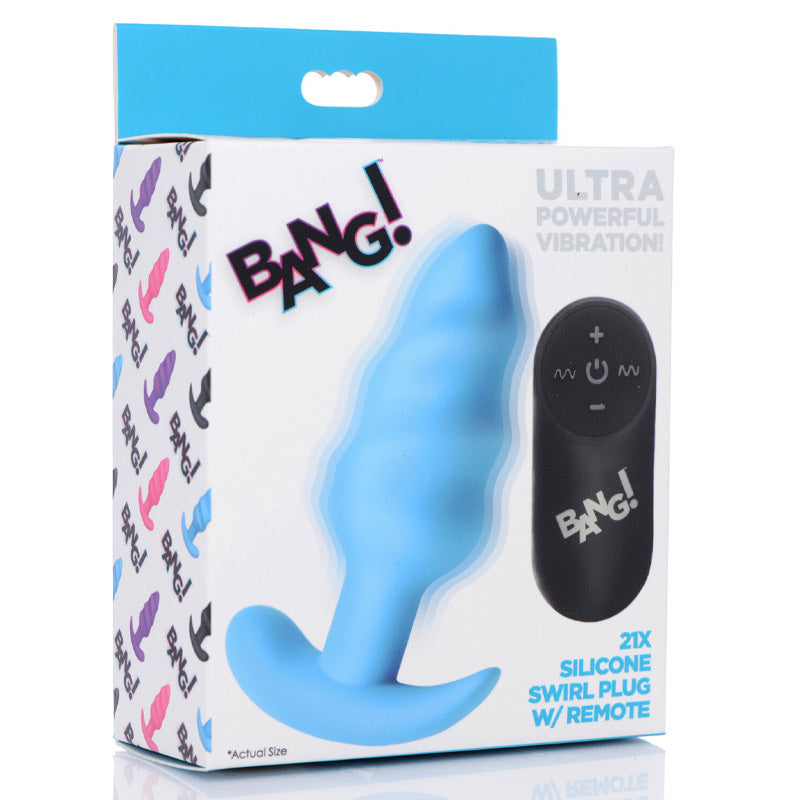 Bang 21X 震动硅胶螺旋肛塞带遥控器