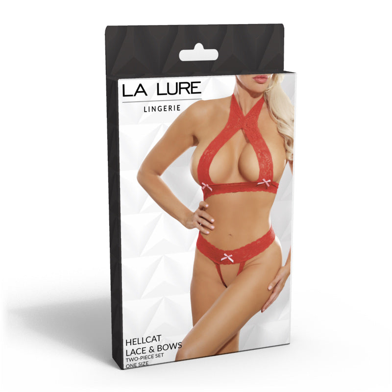 La Lure Helicat 曼妙贴丝蝴蝶结分体套装