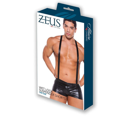 Zeus 湿润光泽吊带短裤