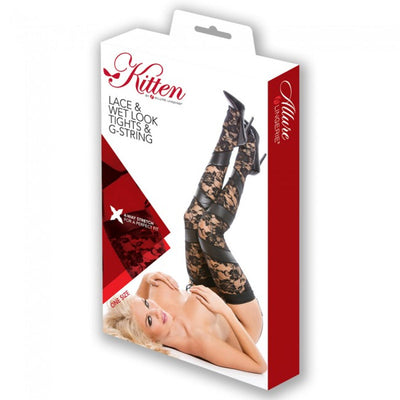 Allure 魅惑 Kitten 系列图案贴丝连体裤套装
