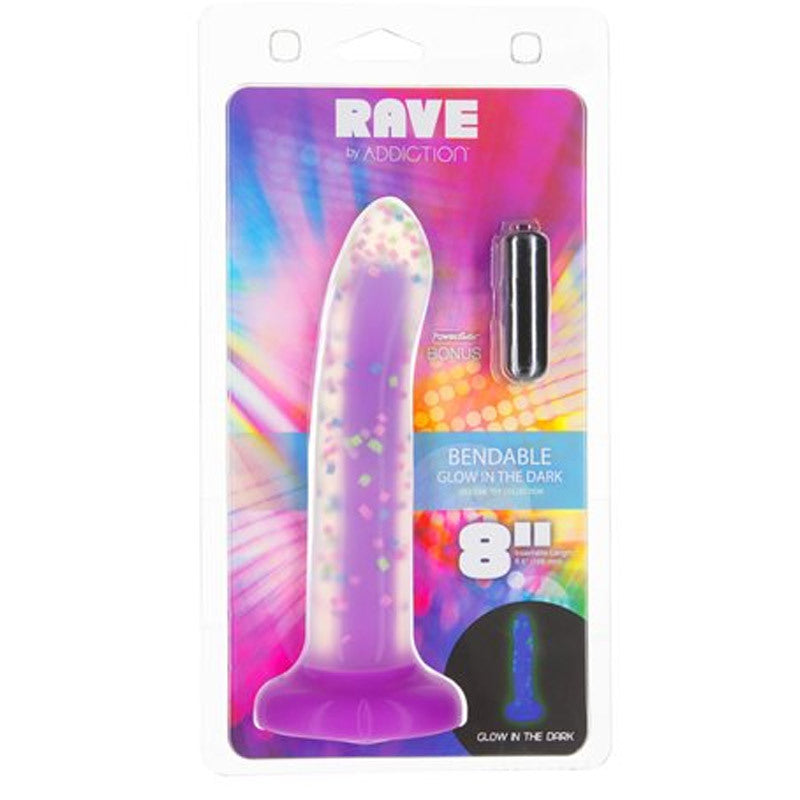 Rave Addiction 8 英寸紫色星空闪亮款仿真悦享名器