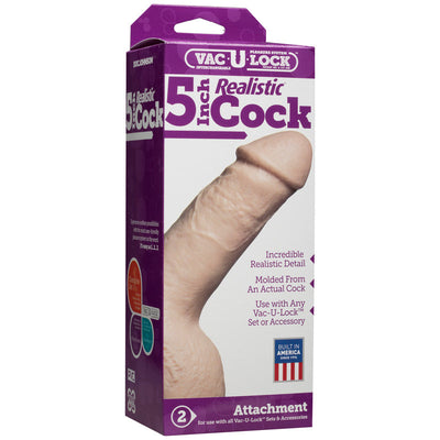 Vac-U-Lock 逼真 5 英寸斜角假阳具