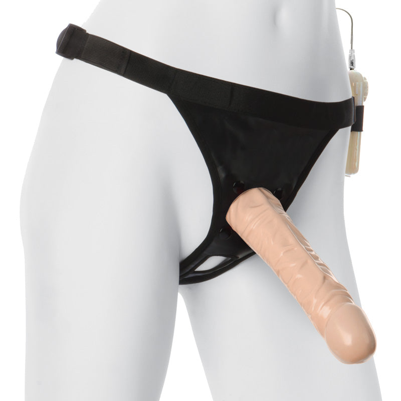 Vac-U-Lock Vibro Ultra Harness 2 & Plug With 8 Inch Dong - 非零售包装