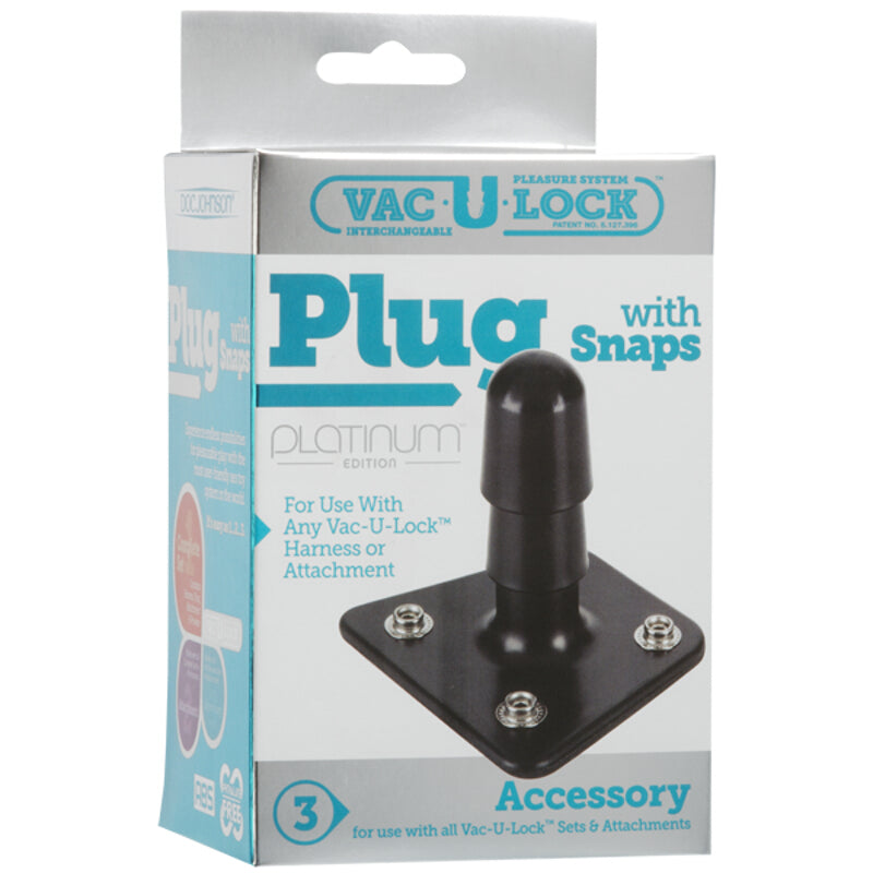 Vac-U-Lock 白金黑按扣式插头 - 非零售包装