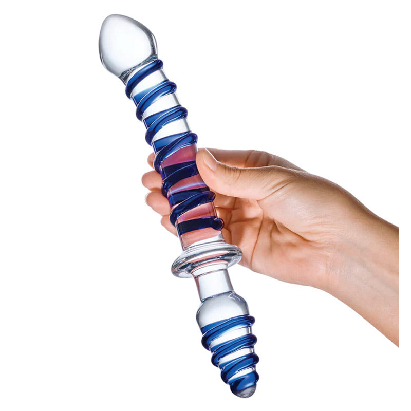 10英寸漩涡先生双头玻璃假阳具和肛塞