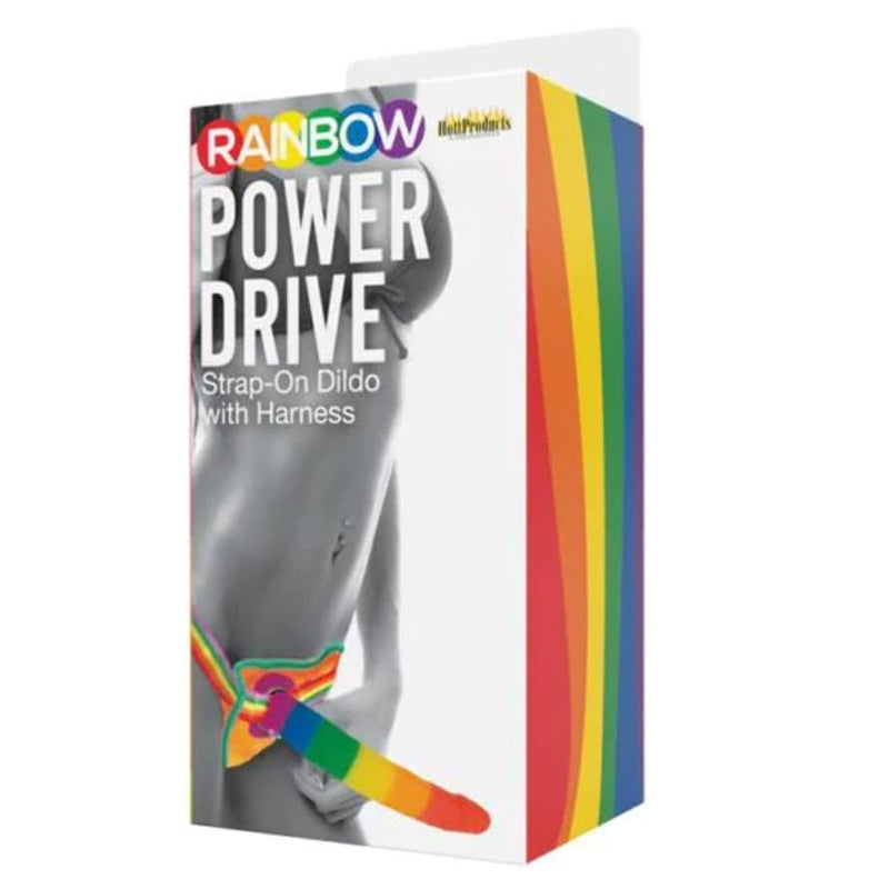 Rainbow Power Drive 7 英寸绑带式假阳具带安全带