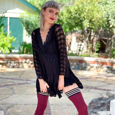 Kixies Heather Cranberry 过膝长靴