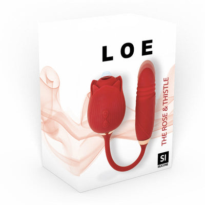 LOE 玫瑰与蓟花高级吸吮和抽插刺激器 红色
