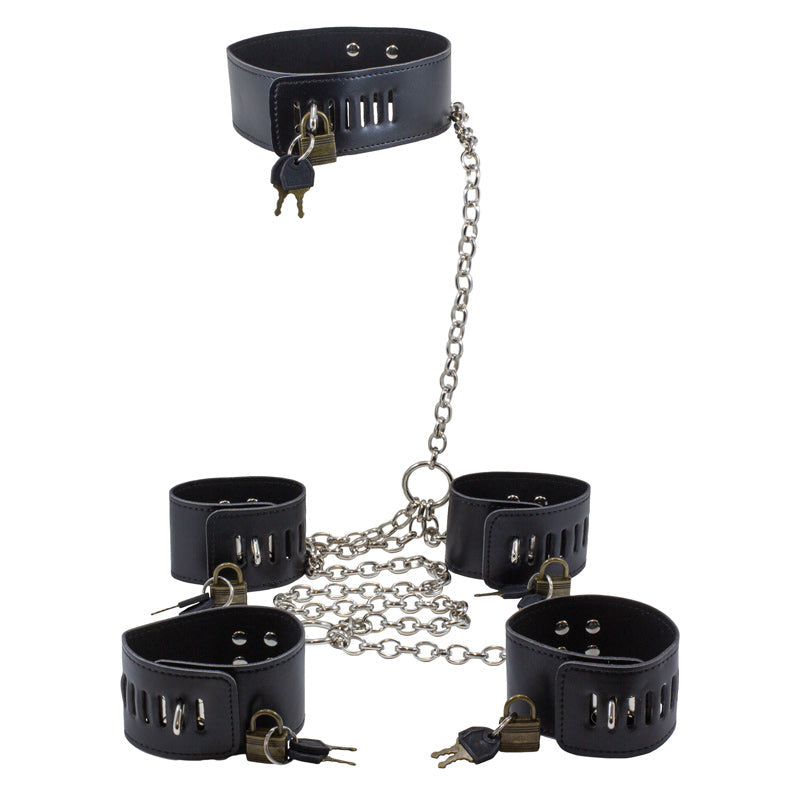 Chain Me 颈部、手铐和脚踝束缚带 - 密封铝箔袋包装