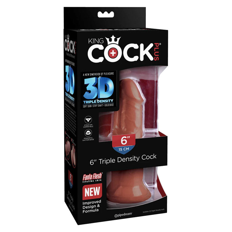 King Cock Plus 6英寸三重密度鸡巴
