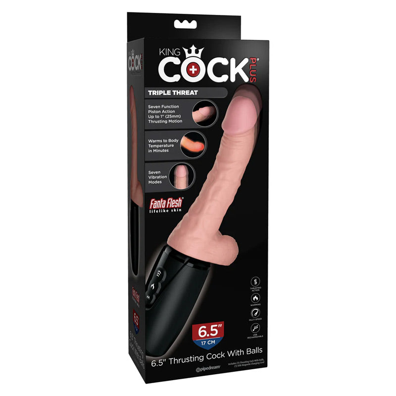 King Cock Plus 6.5英寸带球插入式阴茎