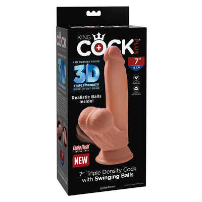 King Cock Plus 三重密度阳具，带摆动球