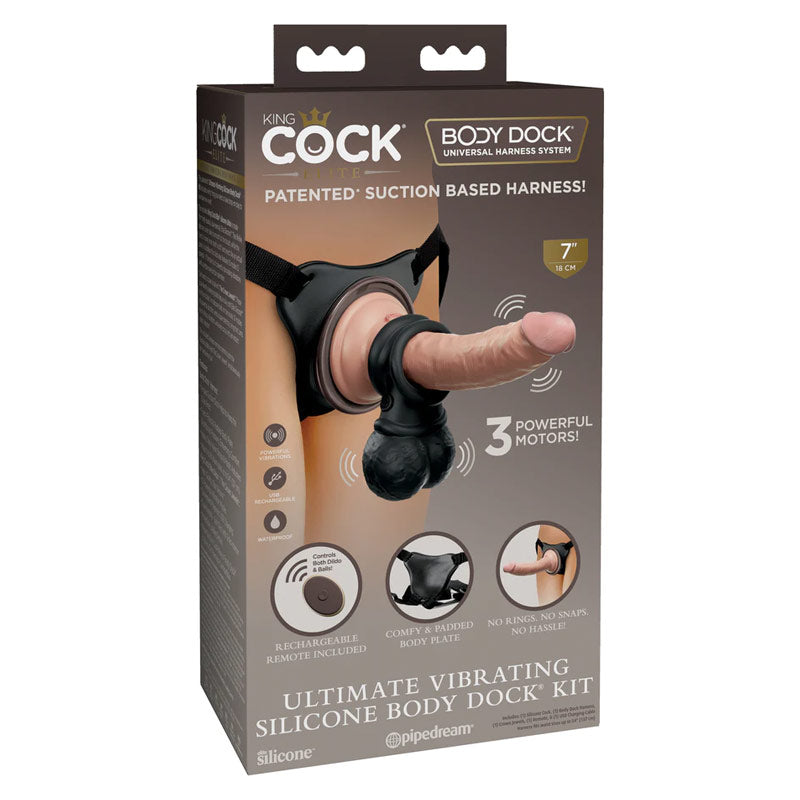 King Cock Elite 终极振动硅胶身体底座套装