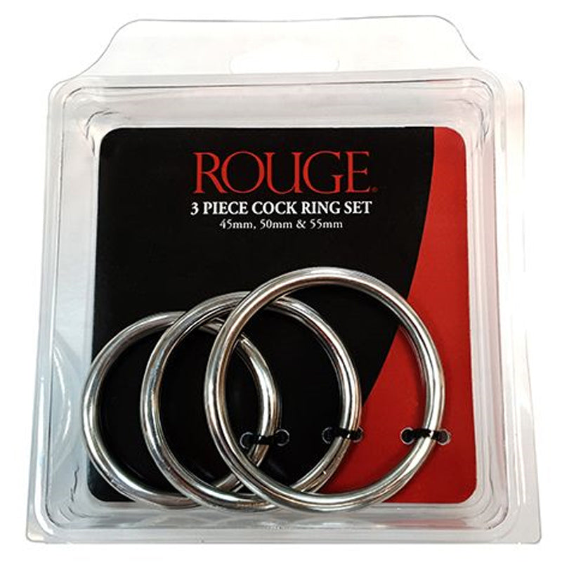 Rouge Garments 不锈钢三件套阴茎环套装