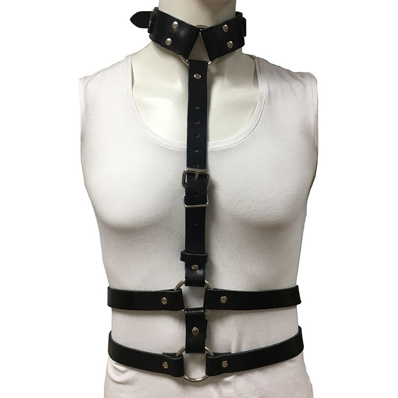 Rouge Garments 皮革女式紧身胸衣，带颈圈