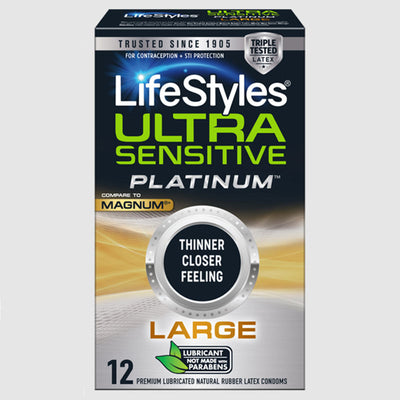 LifeStyles 超敏感铂金大号避孕套