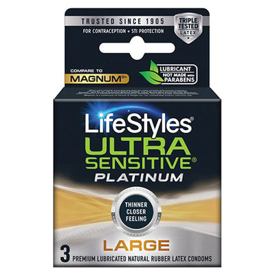 LifeStyles 超敏感铂金大号避孕套