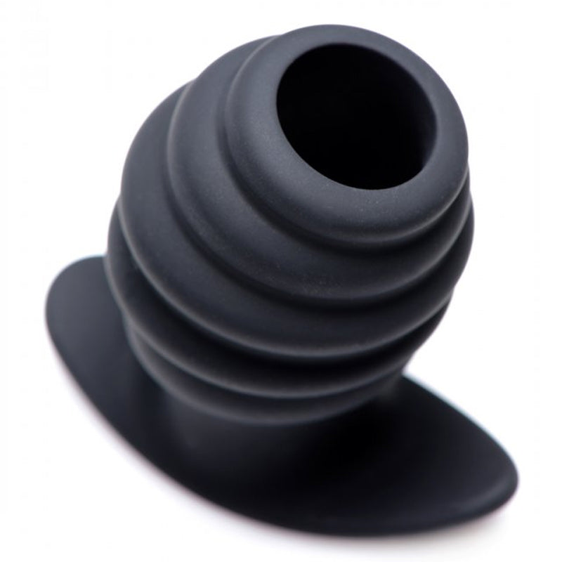 硅胶罗纹空心肛塞 - 中号