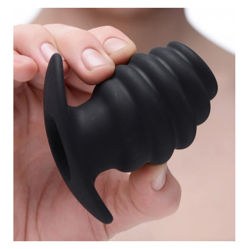 硅胶罗纹空心肛塞 - 中号