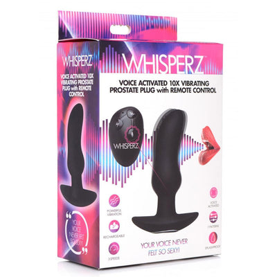 Whipserz 声控 10 倍震动前列腺按摩器，带遥控器