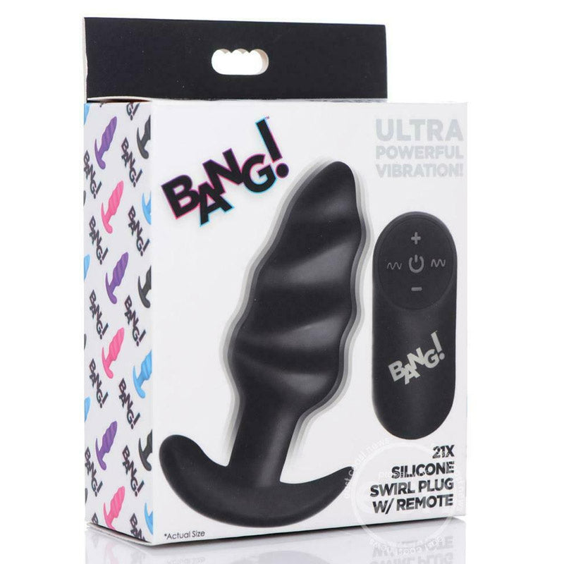 Bang 21X 震动硅胶螺旋肛塞带遥控器