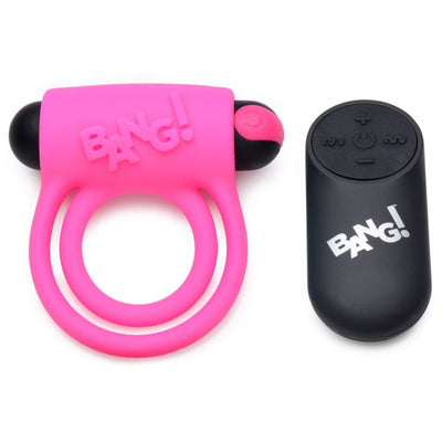 Bang硅胶阴茎环和子弹头按摩棒，带遥控器