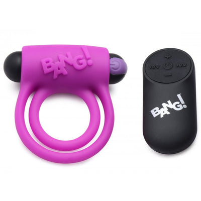 Bang硅胶阴茎环和子弹头按摩棒，带遥控器