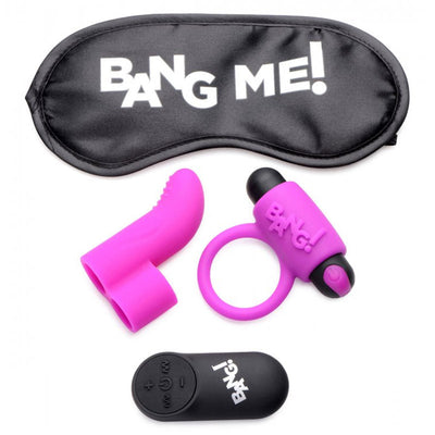 Bang 情侣爱心戒指、手指振动器、子弹头按摩棒和眼罩套装