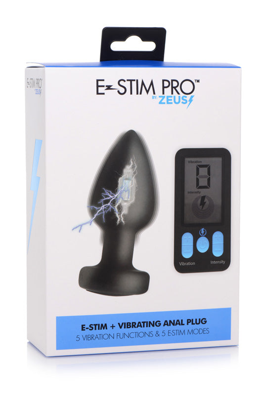 E-Stim Pro 硅胶振动肛塞，带遥控器