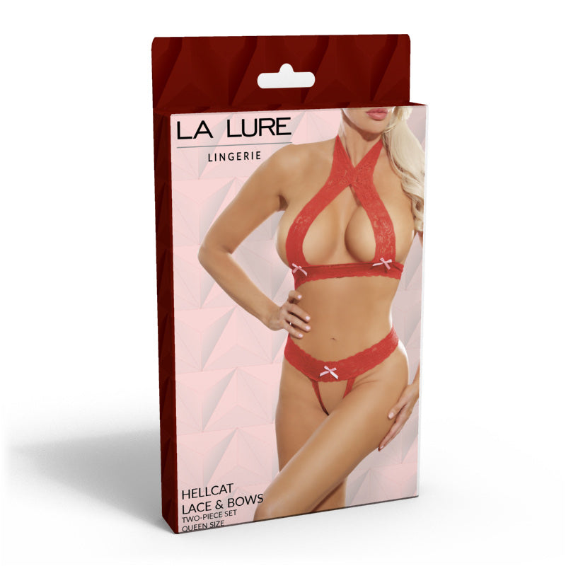 La Lure Helicat 曼妙贴丝蝴蝶结分体套装